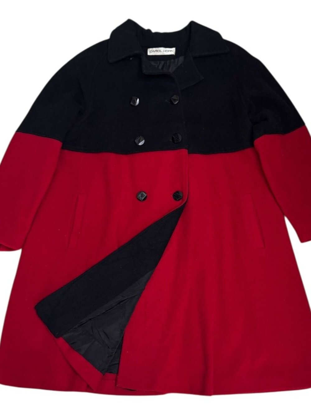 CAROL HORN Vintage 90s WOOL Luxury Designer Pea Coat Trench Womens 10